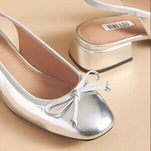 Bibi Lou Suzy Sling Back Block Heel Shoes Size 37 New!